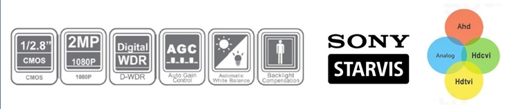 CP-L4C-SD20 2.0 Mpix vnitřní kamera 4v1 typu detektor kouře pro speciální účely