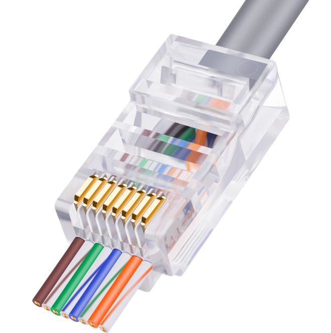 ZK-PR-179 Průchozí konektor RJ45-C (8P8C) pro Cat5E/Cat6