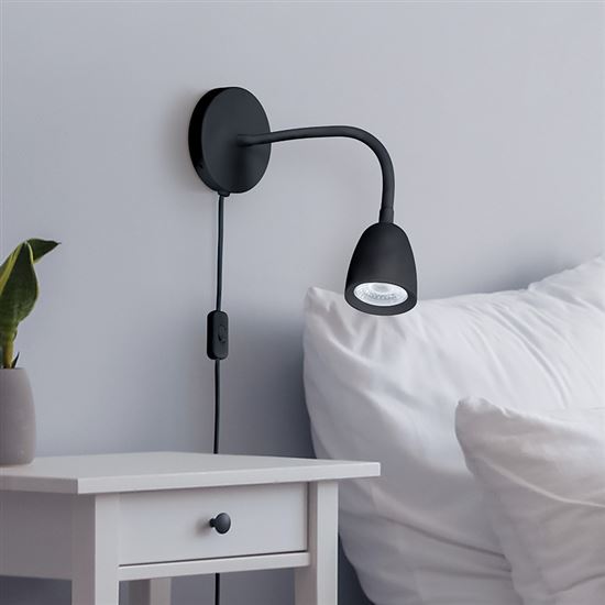 Solight LED nástěnná lampička, stmívatelná, 4W, 280lm, 3000K, černá