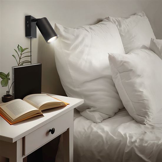 Solight nástěnná lampička CELE, 1x GU10, černá