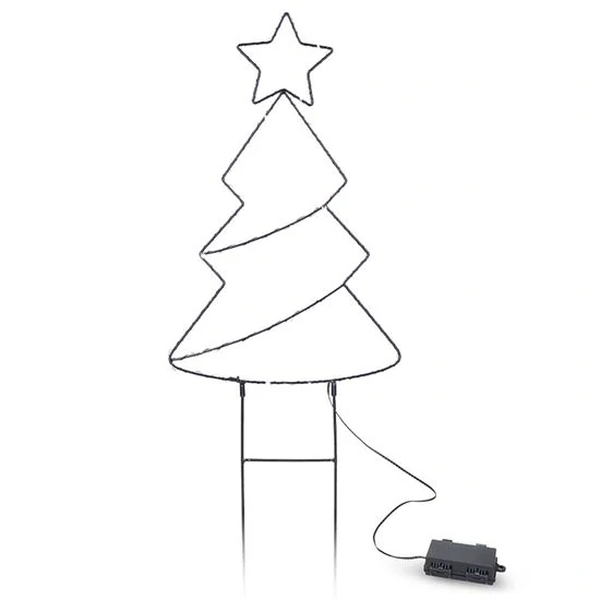 Solight LED venkovní dekorace vánoční stromeček, 85x LED, časovač, 68cm, 3x AA