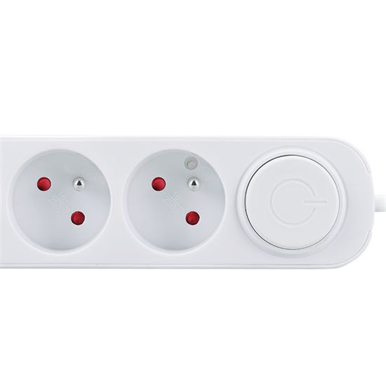 Solight prodlužovací přívod 3 zásuvky, USB A+C 20W PD, 2m, 3 x 1mm2, bílý, vypínač