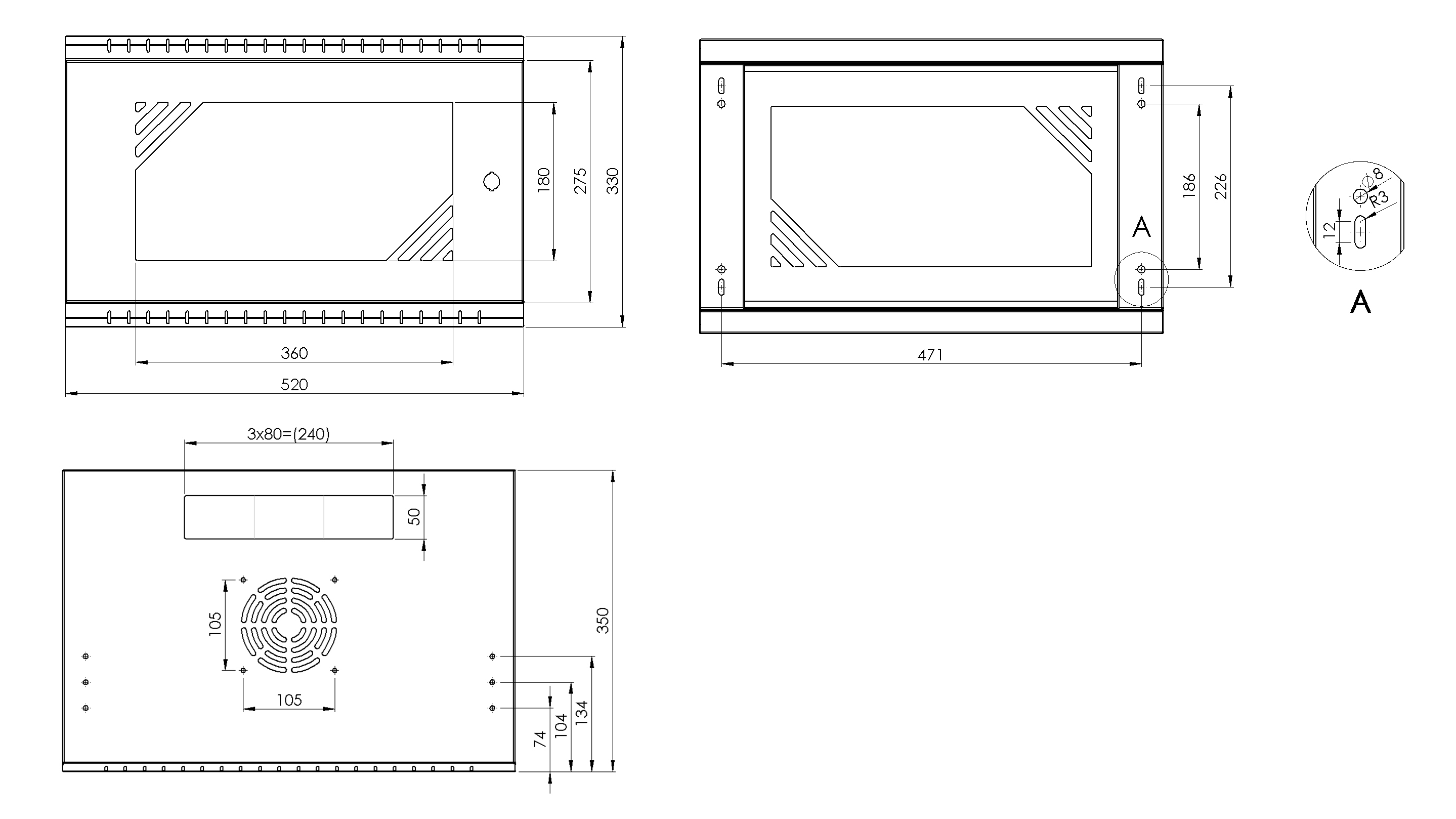 AI-PRS19-6U-350GB Uzamykatelný rack pro DVR / NVR rekordéry a jiná zařízení