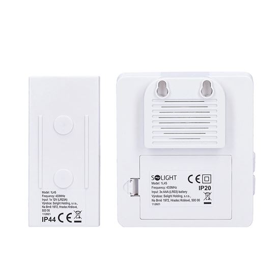 Solight bezdrátový zvonek, bateriový, 200m, bílý