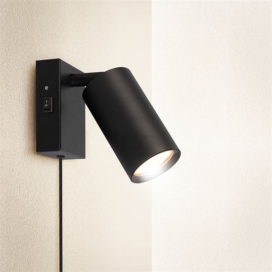 Solight nástěnná lampička CELE, 1x GU10, černá