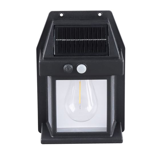 Solight LED solární lucerna nástěnná, teplá bílá, 12x17cm, černá