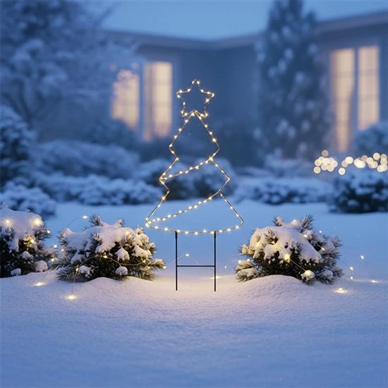 Solight LED venkovní dekorace vánoční stromeček, 85x LED, časovač, 68cm, 3x AA