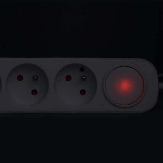 Solight prodlužovací přívod 5 zásuvek, USB A+C 20W PD, 3m, 3 x 1mm2, bílý, vypínač
