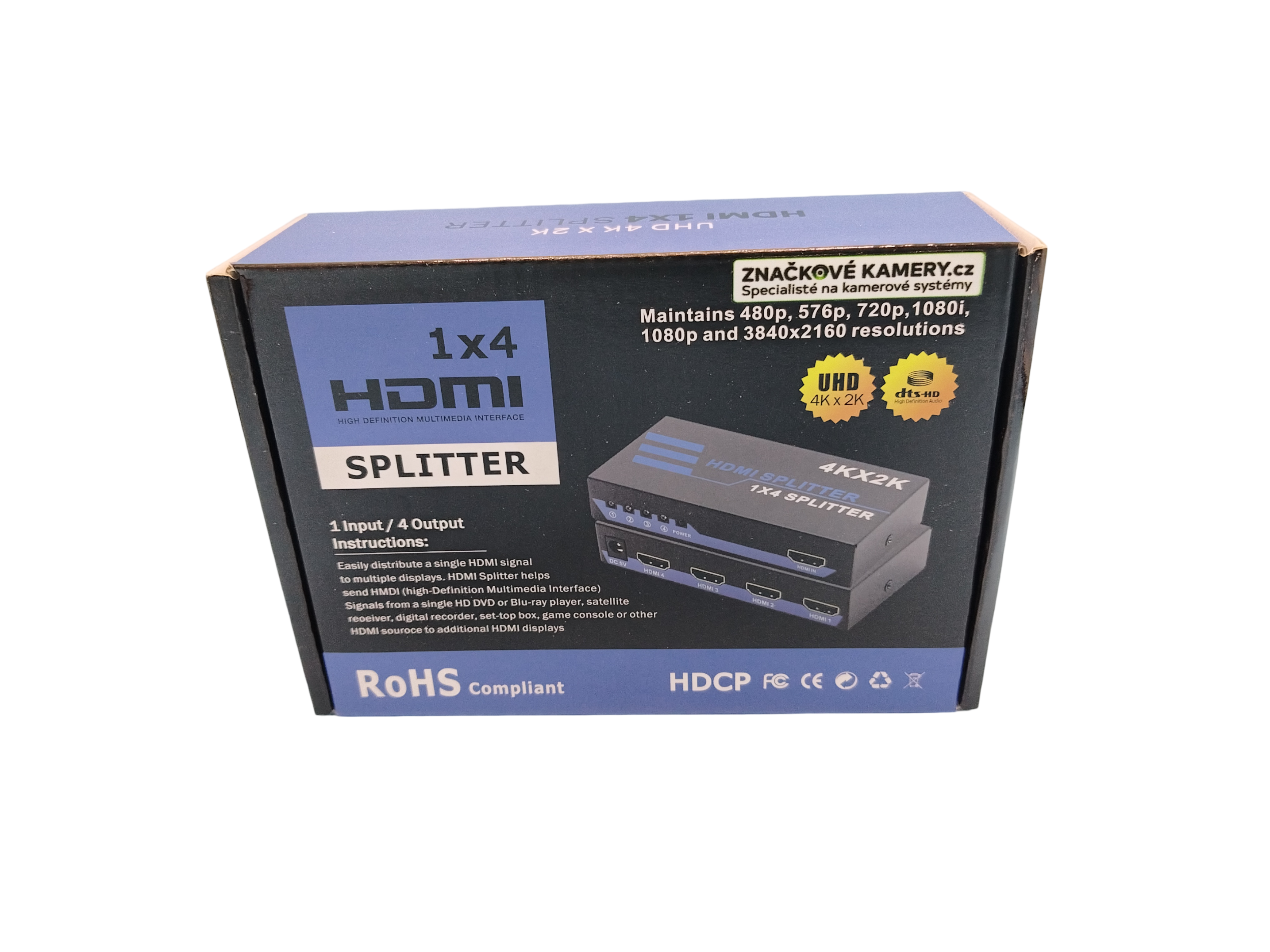 ZK-PR-183 HDMI rozbočovač 1 vstup / 4 výstupy