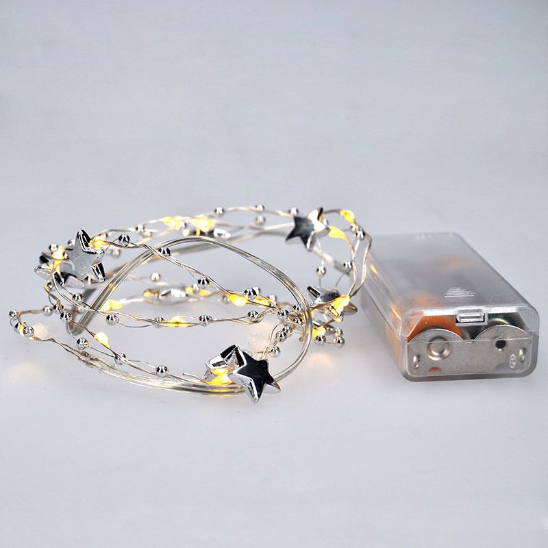 Solight LED řetěz řetízek s dekoracemi, 20LED řetěz, 1m, 2x AA, IP20