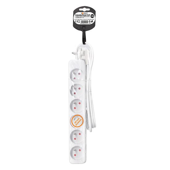 Solight prodlužovací přívod, 6 zásuvek, bílý, 1,5m