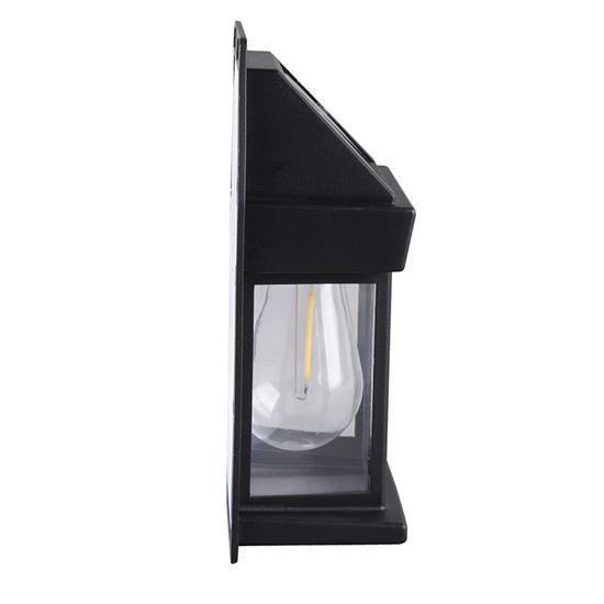 Solight LED solární lucerna nástěnná, teplá bílá, 12x17cm, černá