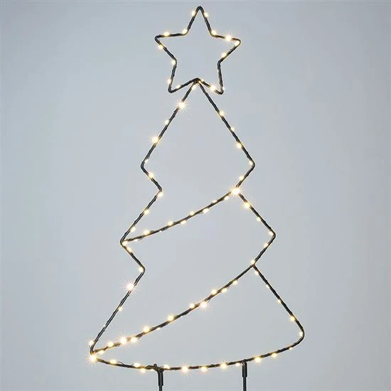 Solight LED venkovní dekorace vánoční stromeček, 85x LED, časovač, 68cm, 3x AA