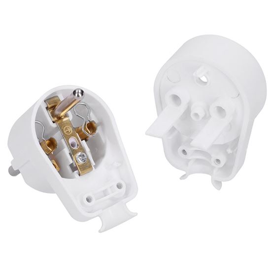 Solight zástrčka úhlová, s průběžnou zásuvkou, IP20, bílá