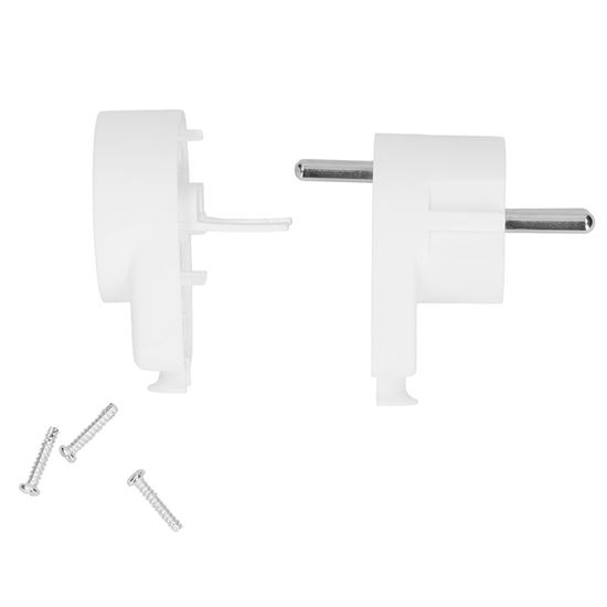 Solight zástrčka úhlová, s průběžnou zásuvkou, IP20, bílá