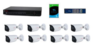 CP-UNS-8CAM50K-AI Sada kamerového systému 5.0 Mpix, včetně NVR, PoE switche a HDD 3 TB
