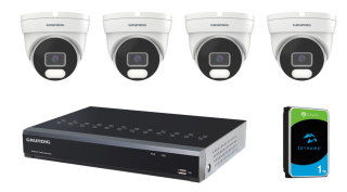 GU-RNS-4CAM40D-P  Sada IP kamerového systému 4.0 Mpix, včetně NVR s PoE switchem a HDD 1 TB