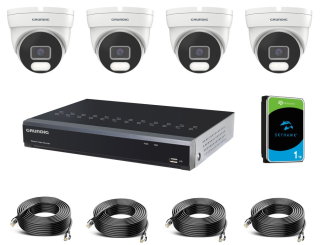 GU-RNS-4CAM40D-PK  Sada IP kamerového systému 4.0 Mpix, včetně NVR s PoE switchem, HDD 1 TB a LAN kabelů.