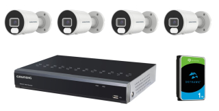 GU-RNS-4CAM40K-P  Sada IP kamerového systému 4.0 Mpix, včetně NVR s PoE switchem a HDD 1 TB