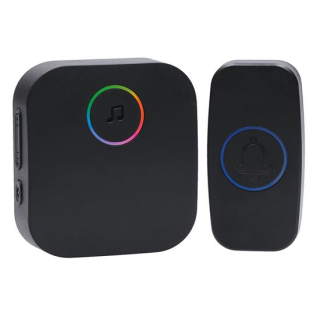 Solight bezdrátový zvonek, do zásuvky, 180m, černý, learning code