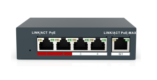 GU-HW-ACSW04D Čtyřportový 10/100 Mbps PoE switch s 1x 10/100 Mbps RJ45 portem