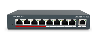 GU-HW-ACSW08D Osmiportový 10/100 Mbps PoE switch s 1x 100/1000 Mbps RJ45 portem