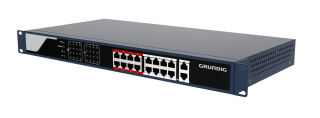 GU-HW-ACSW16R Šestnáctiportový 10/100 Mbps PoE switch s 2x 100/1000 Mbps RJ45 porty